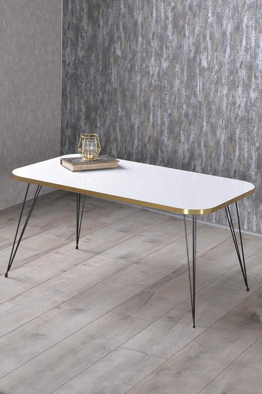 Black Wire Gold Coffee Table Set Square