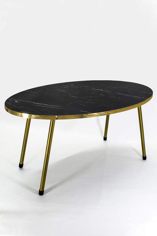 Gold Metal Centre Coffee Table Ellipse