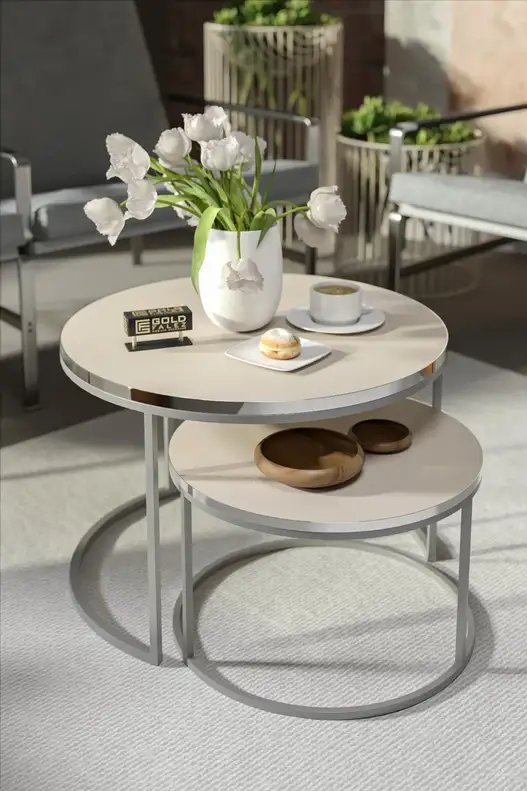 Coffee Table Double Silver Luxury Special