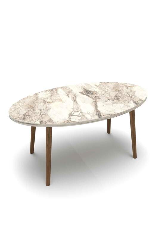 Wooden Centre Coffee Table Ellipse
