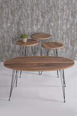 Black Wire Coffee Table Set Ellipse