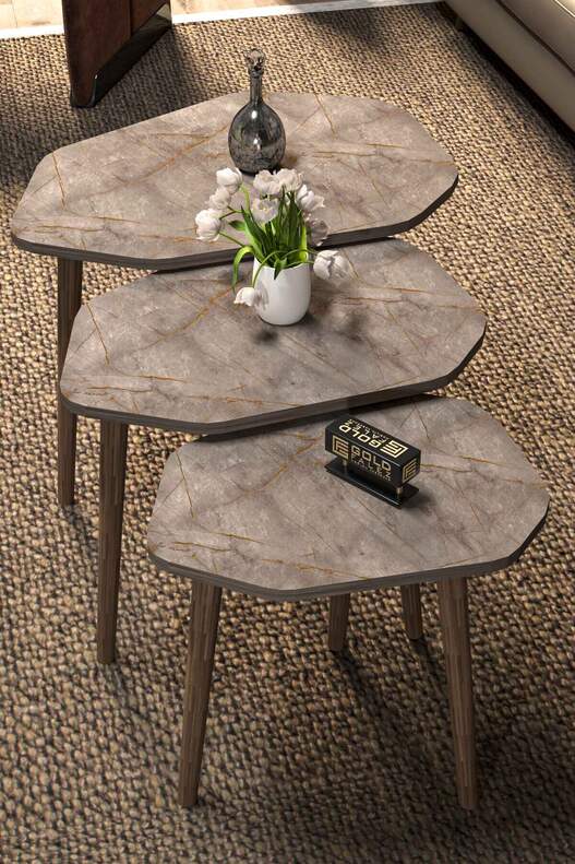Trio 3 Wooden Zigon Coffee Table