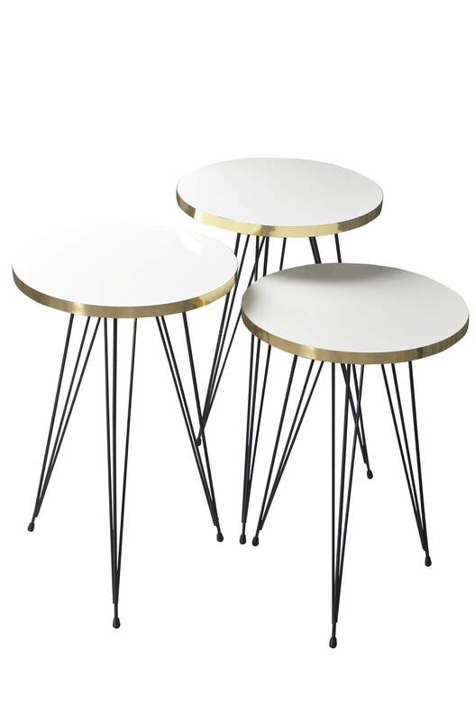 Black Wire Gold Zigon Coffee Table