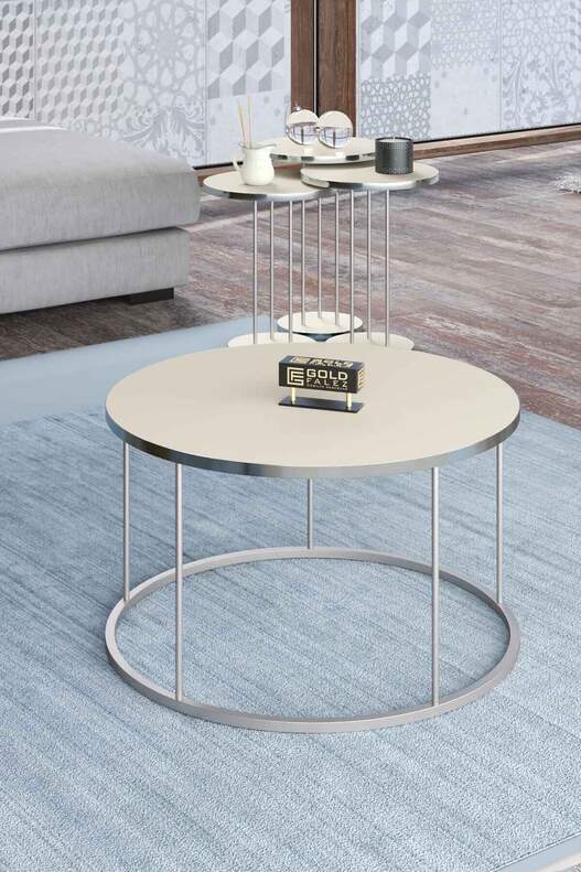 Coffee Table and Zigon Coffee Table Terra Set Silver