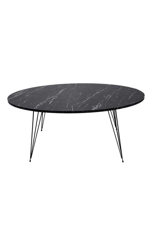 Black Wire Centre Coffee Table Ellipse