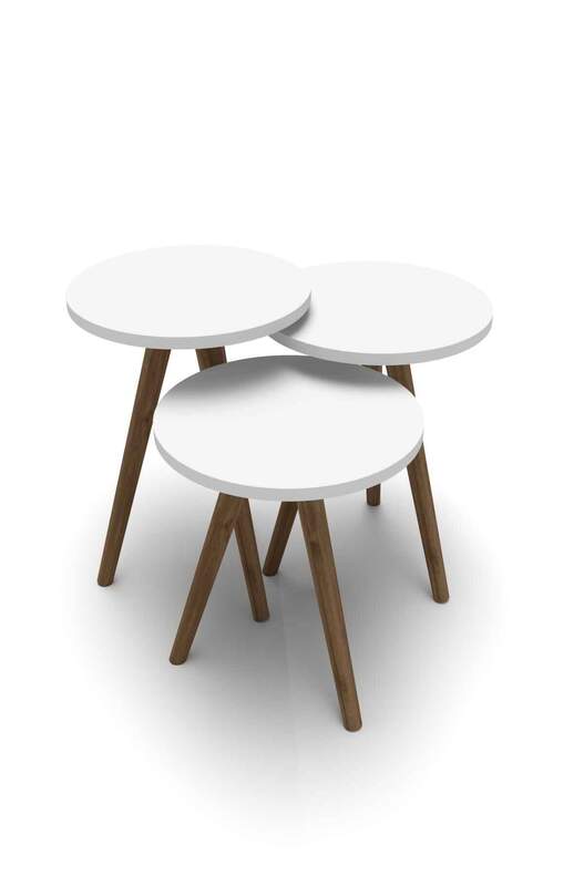 Ellipse Wooden Zigon Centre Coffee Table Set