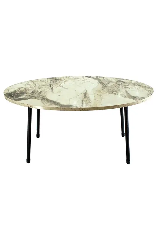 Black Metal Centre Coffee Table Ellipse