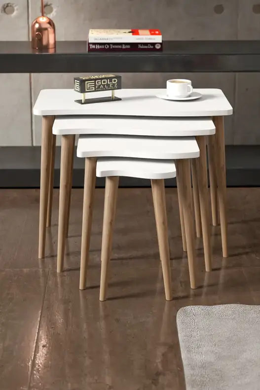 Zigon Coffee Table Wooden 4 Piece Square