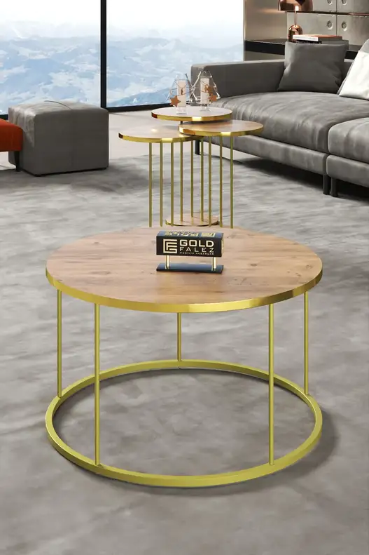 Coffee Table and Zigon Coffee Table Terra Set Gold