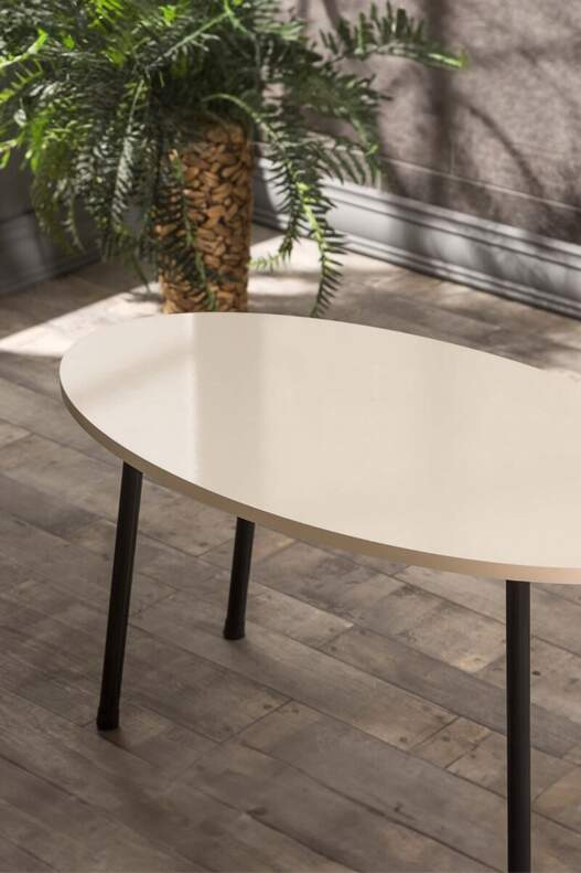 Black Metal Centre Coffee Table Ellipse