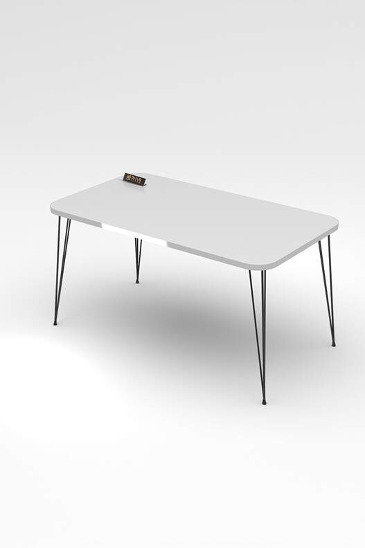 Black Wire Silver Centre Coffee Table Square