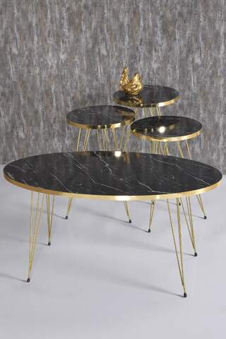 Gold Wire Zigon Coffee Table Set Ellipse