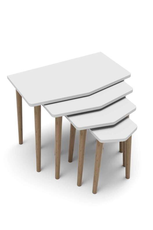 Elya Wooden 4 Piece Zigon Coffee Table