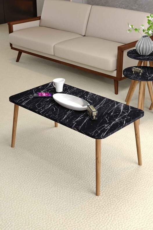 Square Lathe Zigon Centre Coffee Table Set