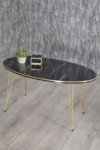 Gold Wire Double Gold Centre Coffee Table Ellipse