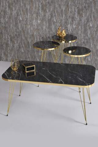 Gold Wire Zigon Coffee Table Set Square