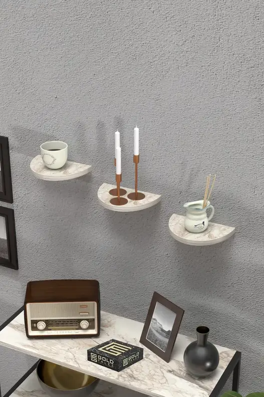 3'lü Oval Duvar Rafı