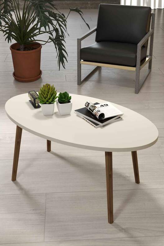 Wooden Centre Coffee Table Ellipse