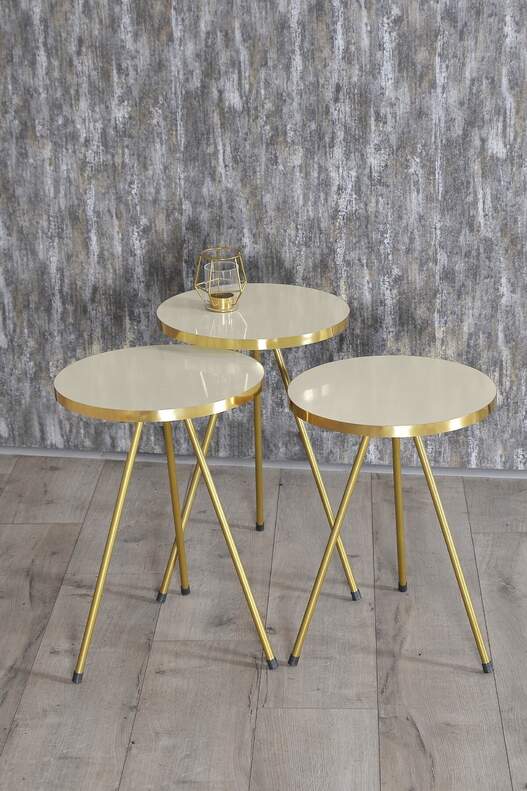 Gold Metal Zigon Coffee Table