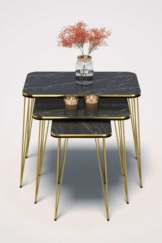 Gold Wire Double Gold Square Zigon Coffee Table