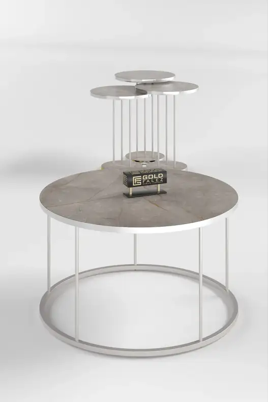 Coffee Table and Zigon Coffee Table Terra Set Silver