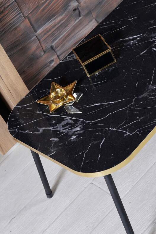 Black Metal Gold Centre Coffee Table Square