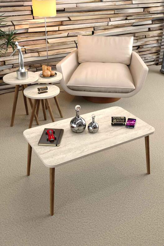 Square Lathe Zigon Centre Coffee Table Set