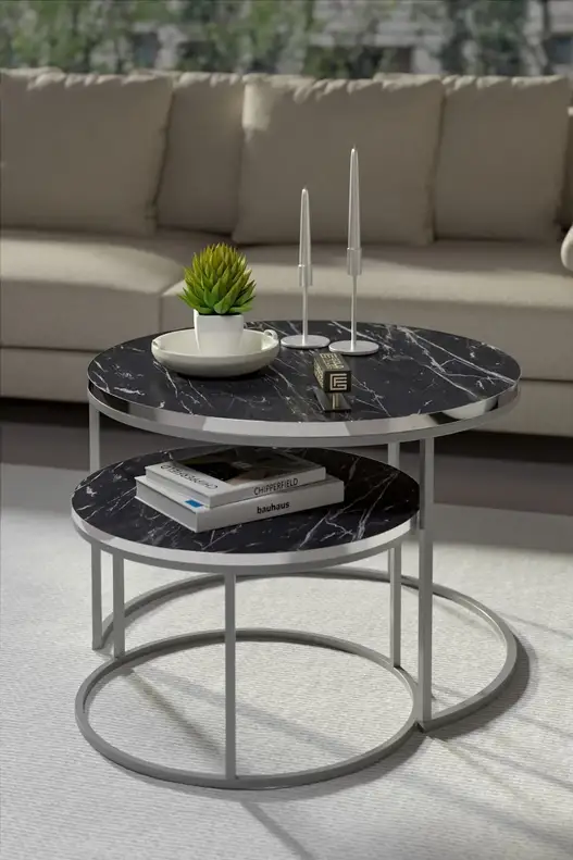 Coffee Table Double Silver Luxury Special