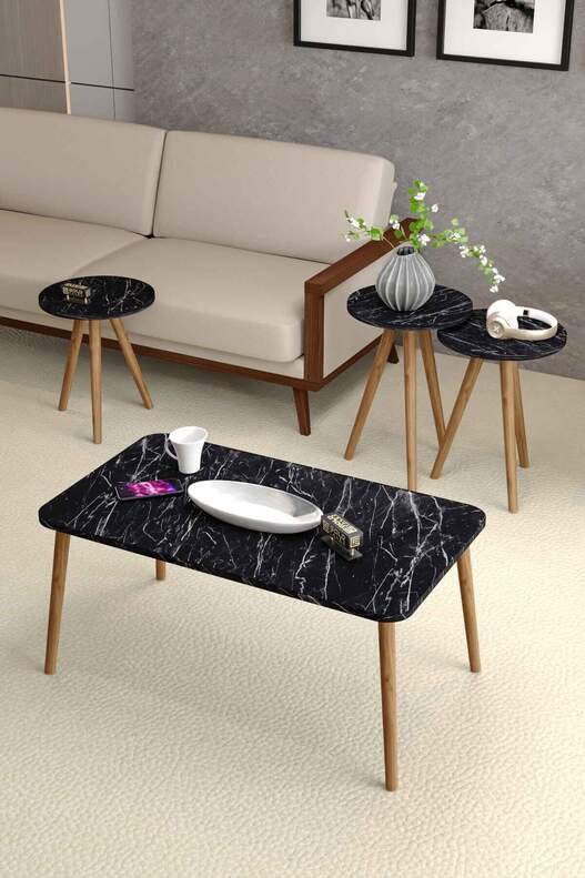 Square Lathe Zigon Centre Coffee Table Set