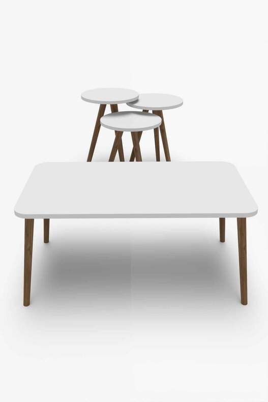 Square Lathe Zigon Centre Coffee Table Set