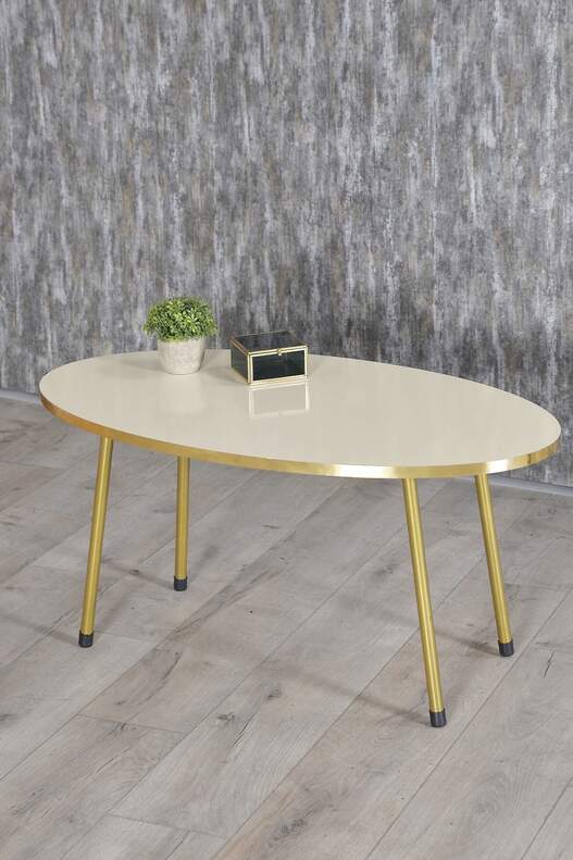 Gold Metal Centre Coffee Table Ellipse