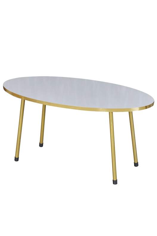 Gold Metal Centre Coffee Table Ellipse