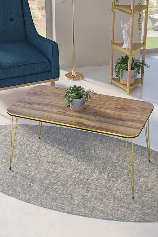 Gold Wire Double Gold Centre Coffee Table Square