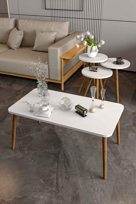 Square Lathe Zigon Centre Coffee Table Set