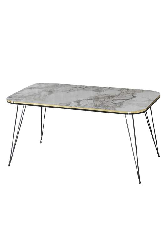 Black Wire Double Gold Centre Coffee Table Square