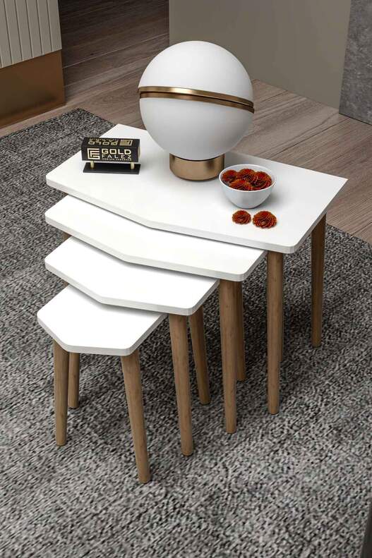 Elya Wooden 4 Piece Zigon Coffee Table