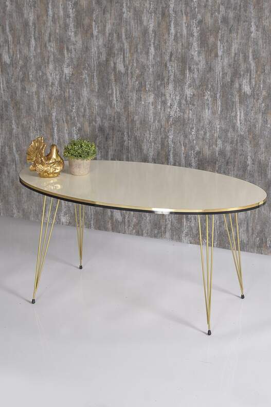 Gold Wire Double Gold Centre Coffee Table Ellipse