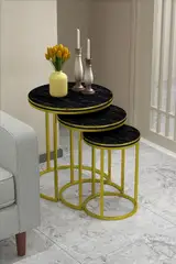 Zigon Sehpa Çift Altın C Lux