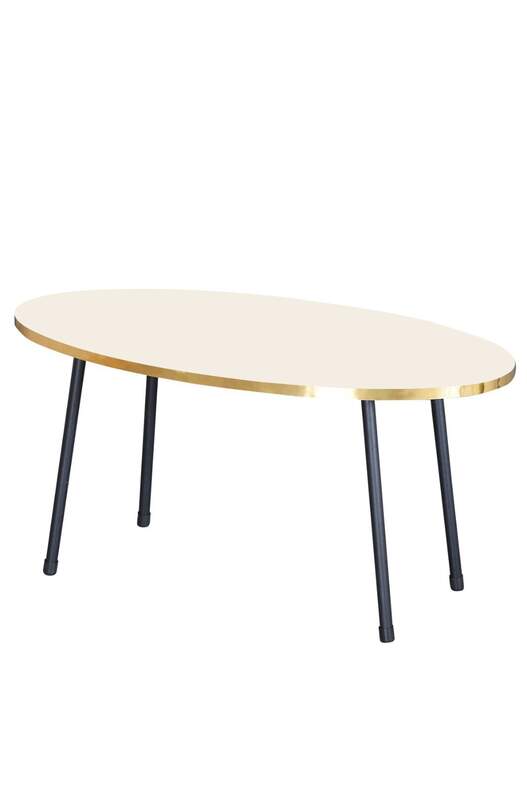 Black Metal Gold Coffee Table Set Ellipse