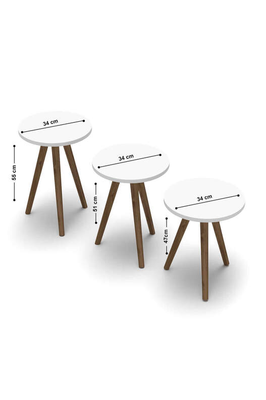 Ellipse Wooden Zigon Centre Coffee Table Set