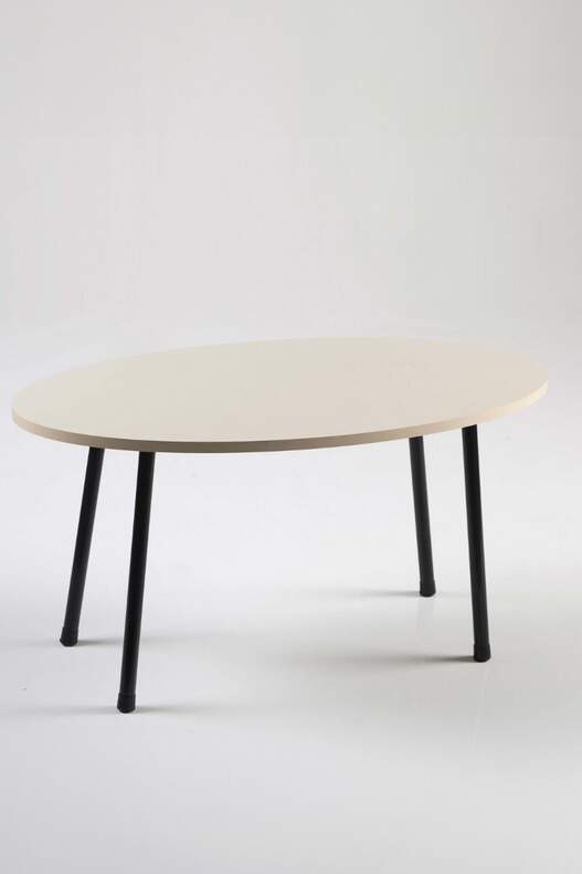Black Metal Centre Coffee Table Ellipse