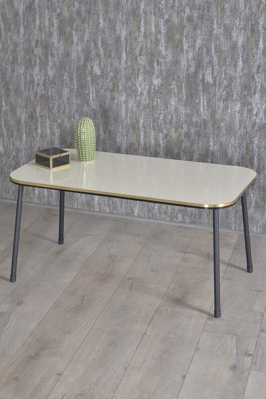 Black Metal Double Gold Coffee Table Set Square