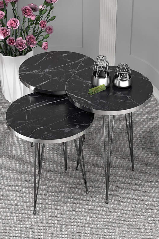 Black Wire Silver Zigon Coffee Table