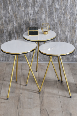 Gold Metal Double Gold Zigon Coffee Table