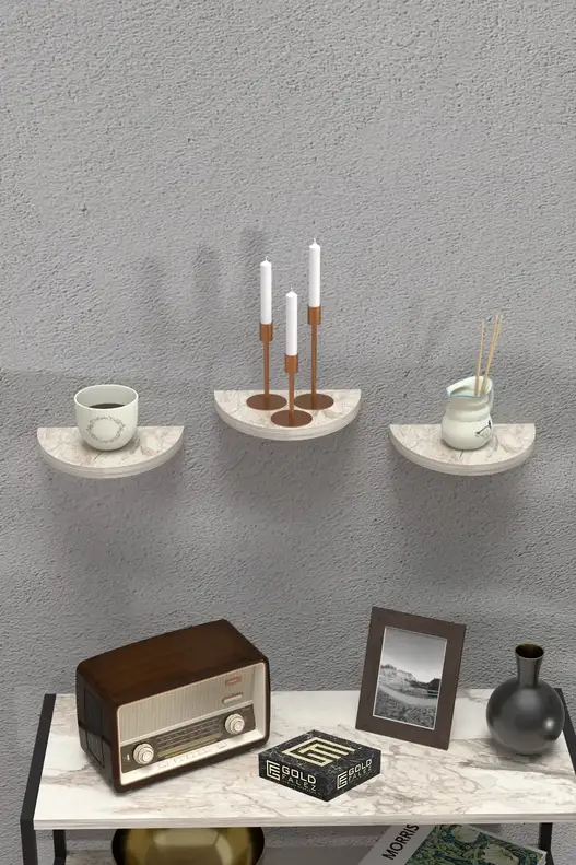 3'lü Oval Duvar Rafı