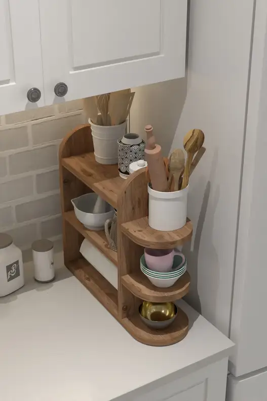 Spice Rack Kitchen Shelf with Napkin Holder