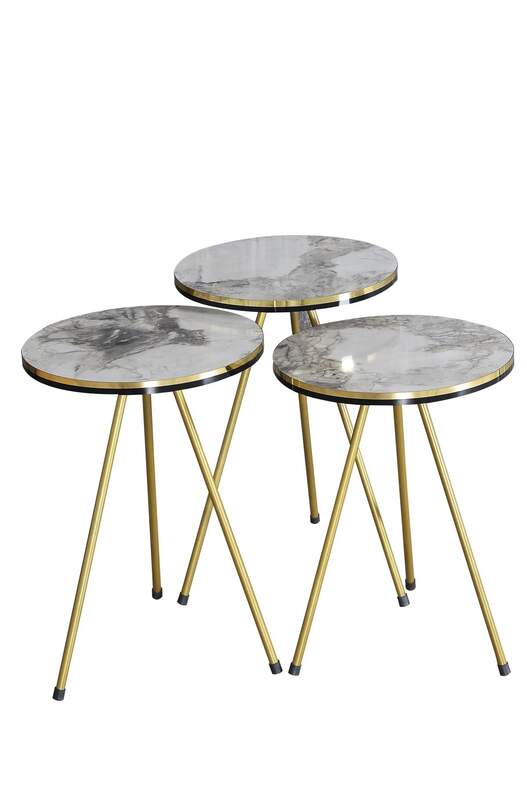 Gold Metal Double Gold Zigon Coffee Table
