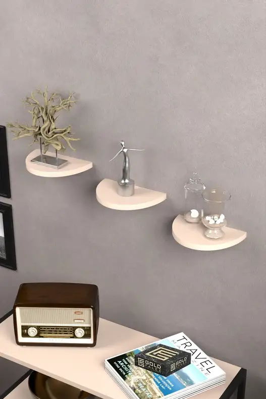 3'lü Oval Duvar Rafı