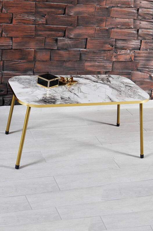 Gold Metal Centre Coffee Table Square