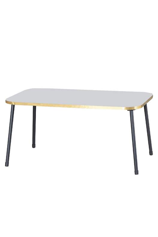 Black Metal Gold Coffee Table Set Square